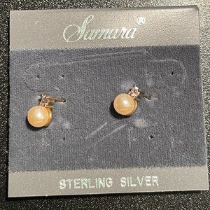 SAMARA STERLING SILVER PEARL EARRINGS NWT